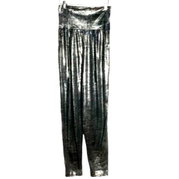 Hip Hop Dance Harem Pants M Metallic Gray Performance Body Wrappers Competition - Picture 2 of 9